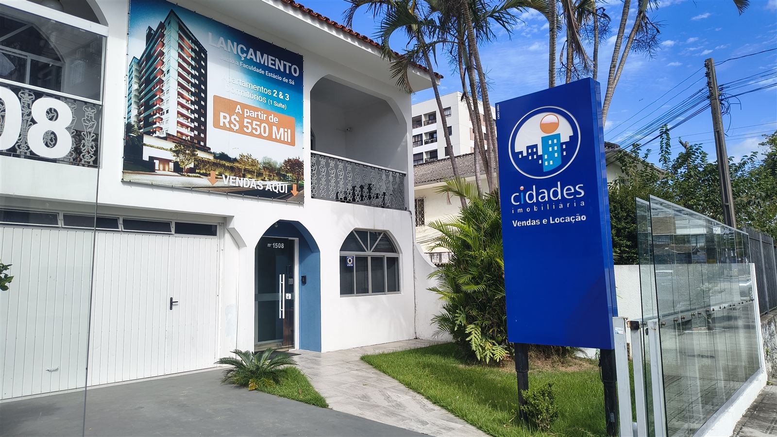Fachada da Cidades Imobiliária em Florianópolis